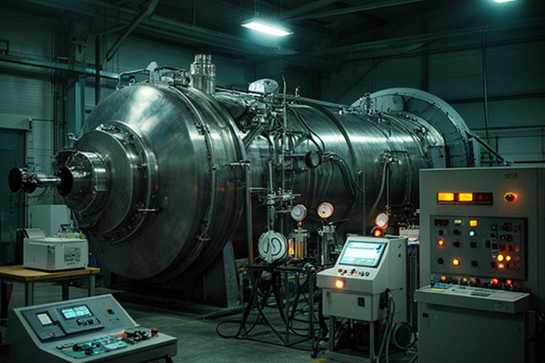 Autoclave y horno de curado junto a equipos de control de calidad en una planta técnica