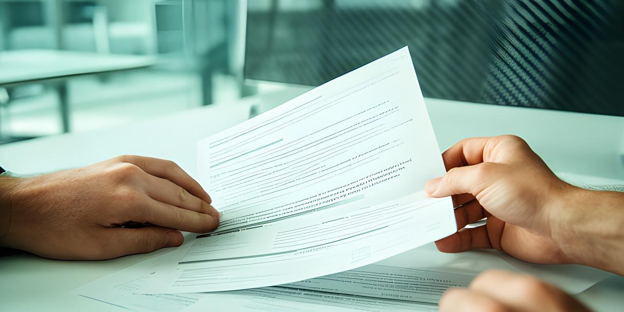 Manos revisando documentación de privacidad en una oficina luminosa con componentes industriales de fondo